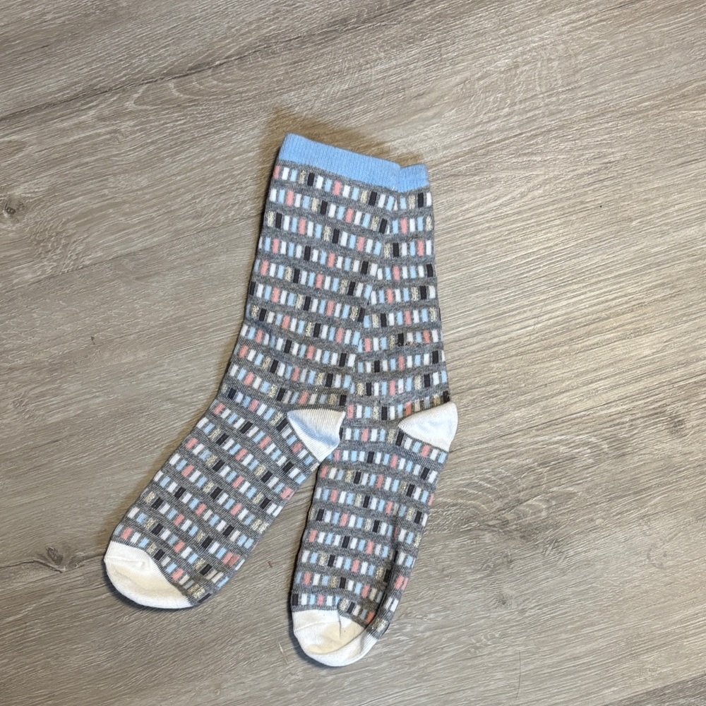 Patterned Blue and Gray Socks